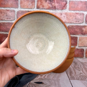 Detail image showing the interior of the stacking bowl. 