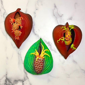 artist sculpted seedpods, inspired by nature