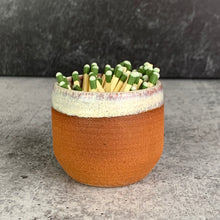 Load image into Gallery viewer, Pottery match striker made from stoneware. Strike on Pot with &quot;Strike anywhere&quot; matches.wheel thrown at Fern Street Pottery. 